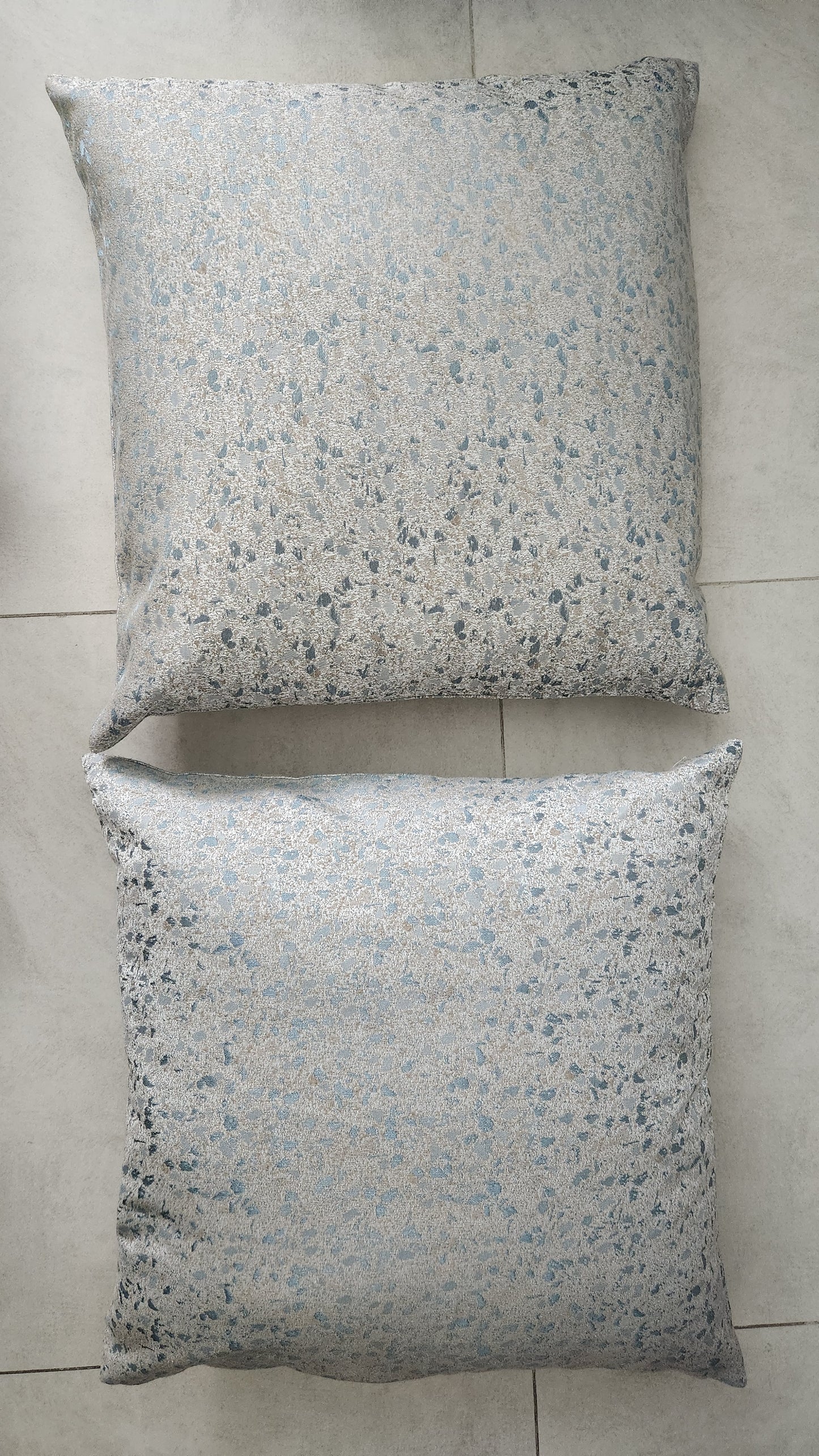 KnowHome Silver & Blue Decorative Cushion Covers (Set of 2)