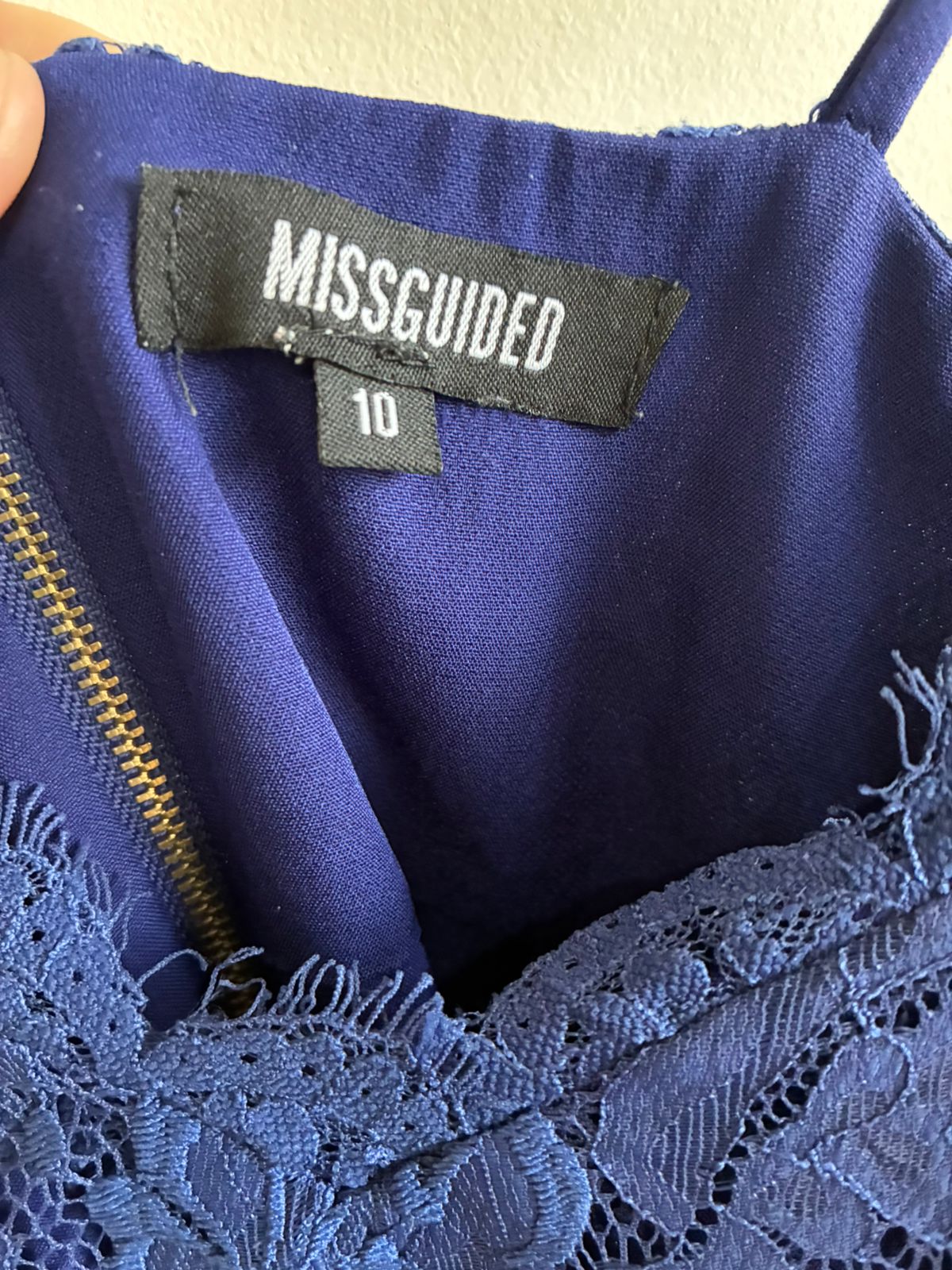 Missguided Royal Blue Lace Bodycon Midi Dress – UK 10
