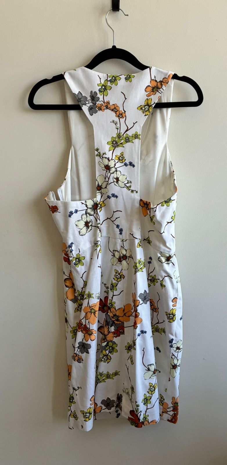 Zara Basic White Floral Racerback Midi Dress – Size L