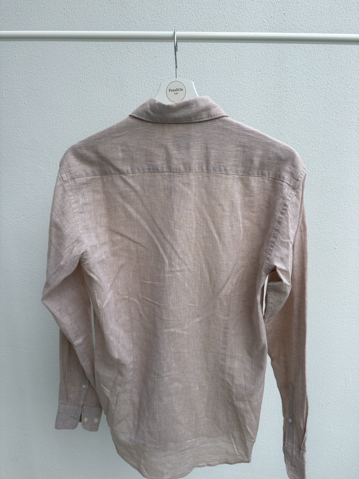 Light pink linen button-down shirt from Sacoor one
