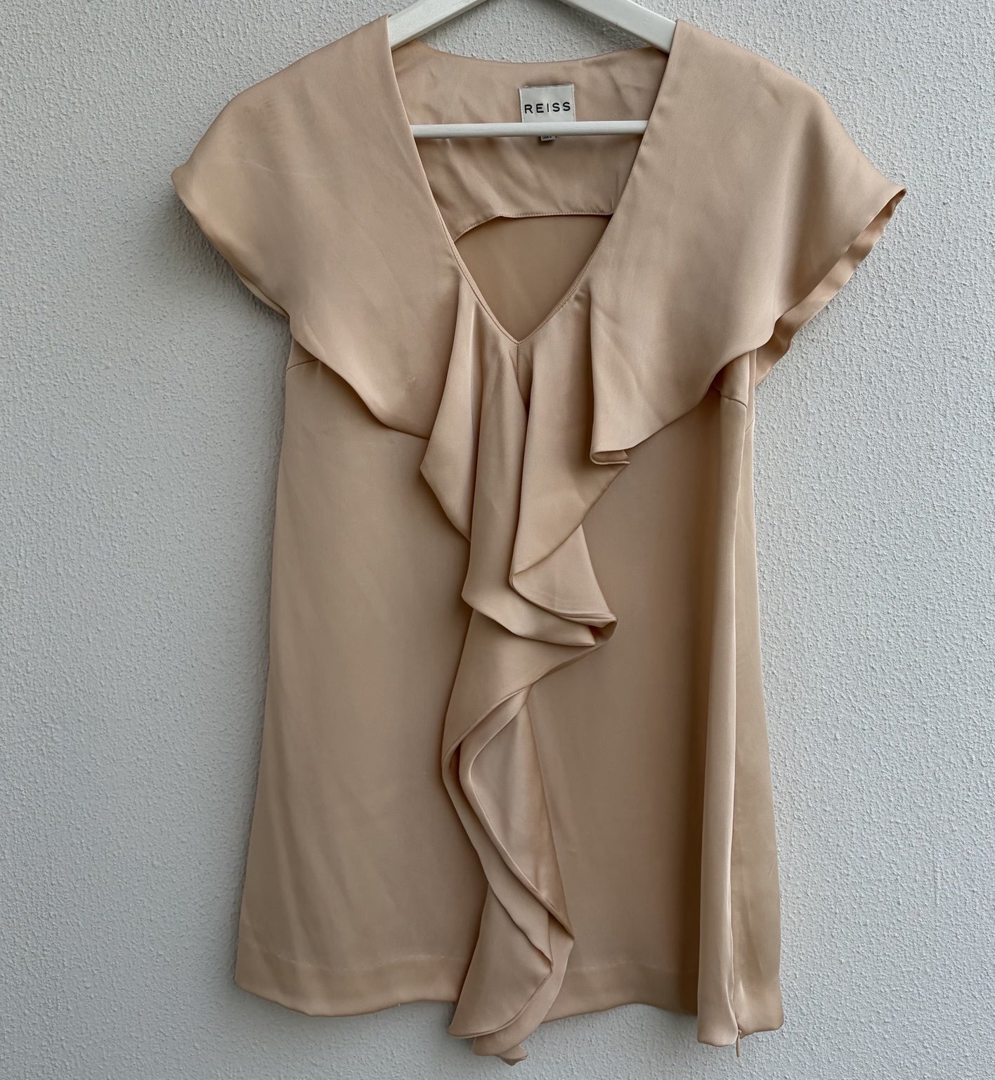Reiss Nude Ruffle Blouse