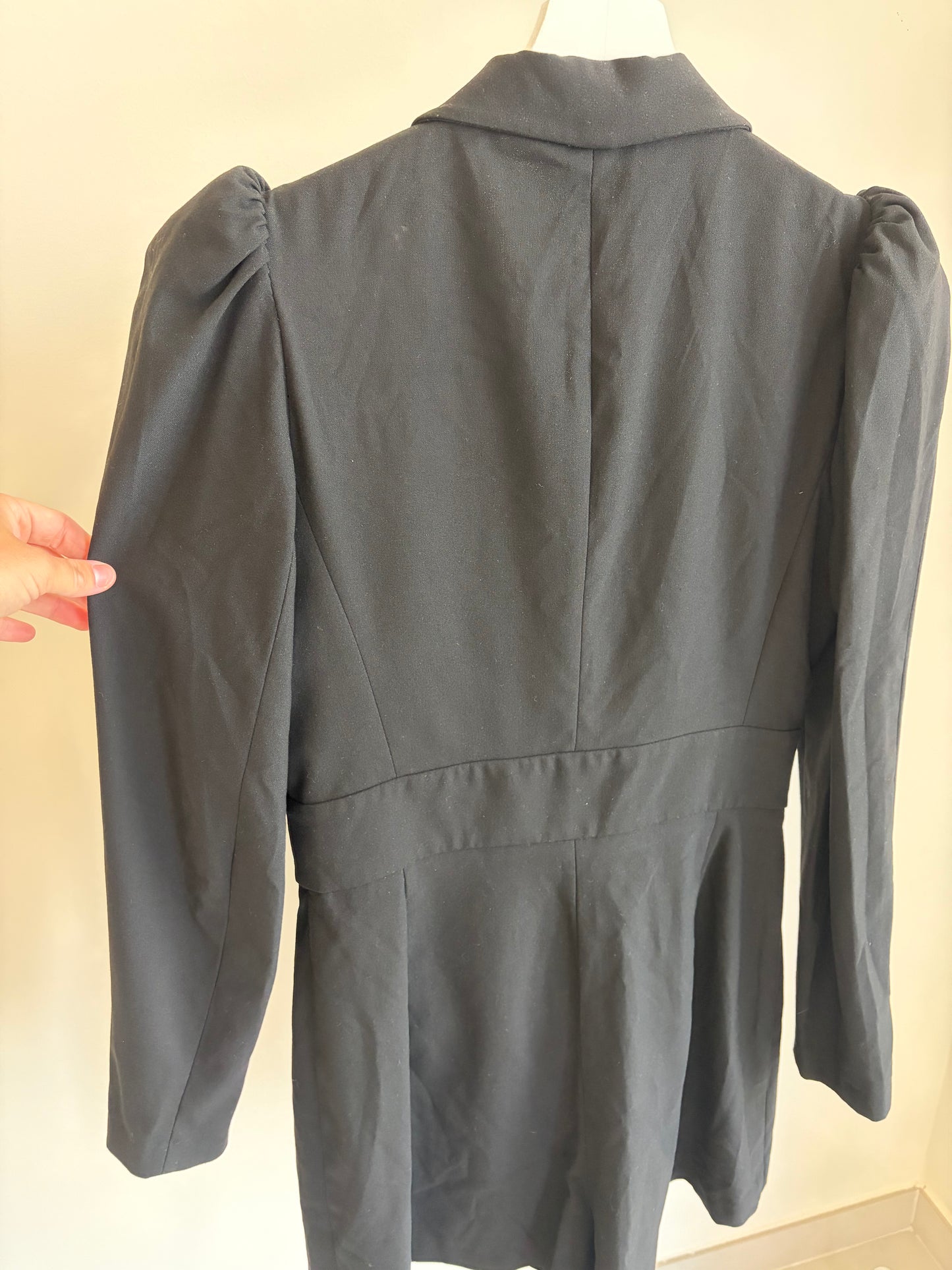 ZARA Black Blazer Dress with Gold Buttons