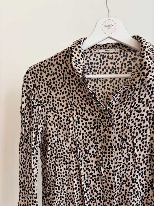 Leopard Print Button-Up Blouse