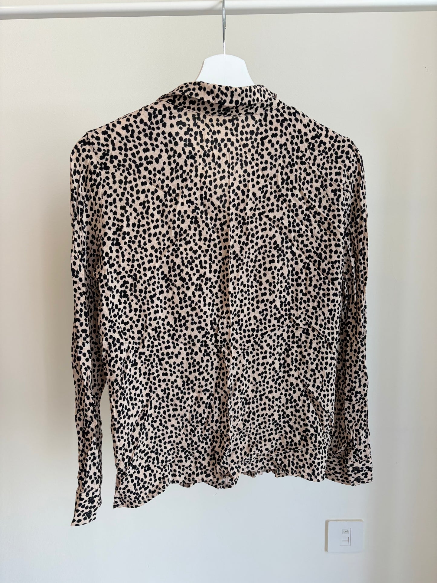 Leopard Print Button-Up Blouse