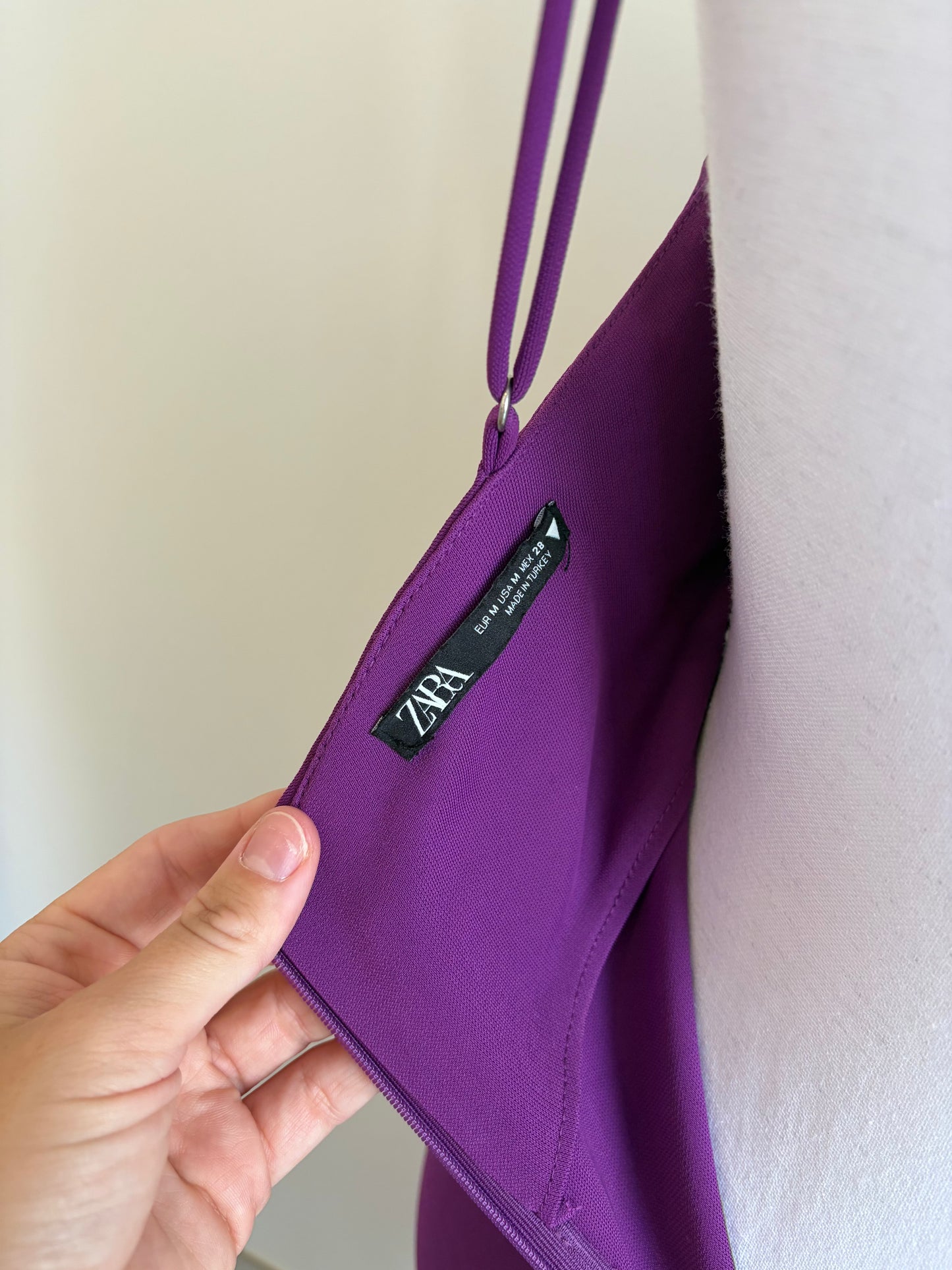 Purple Ruched Midi Dress with Cowl Neck