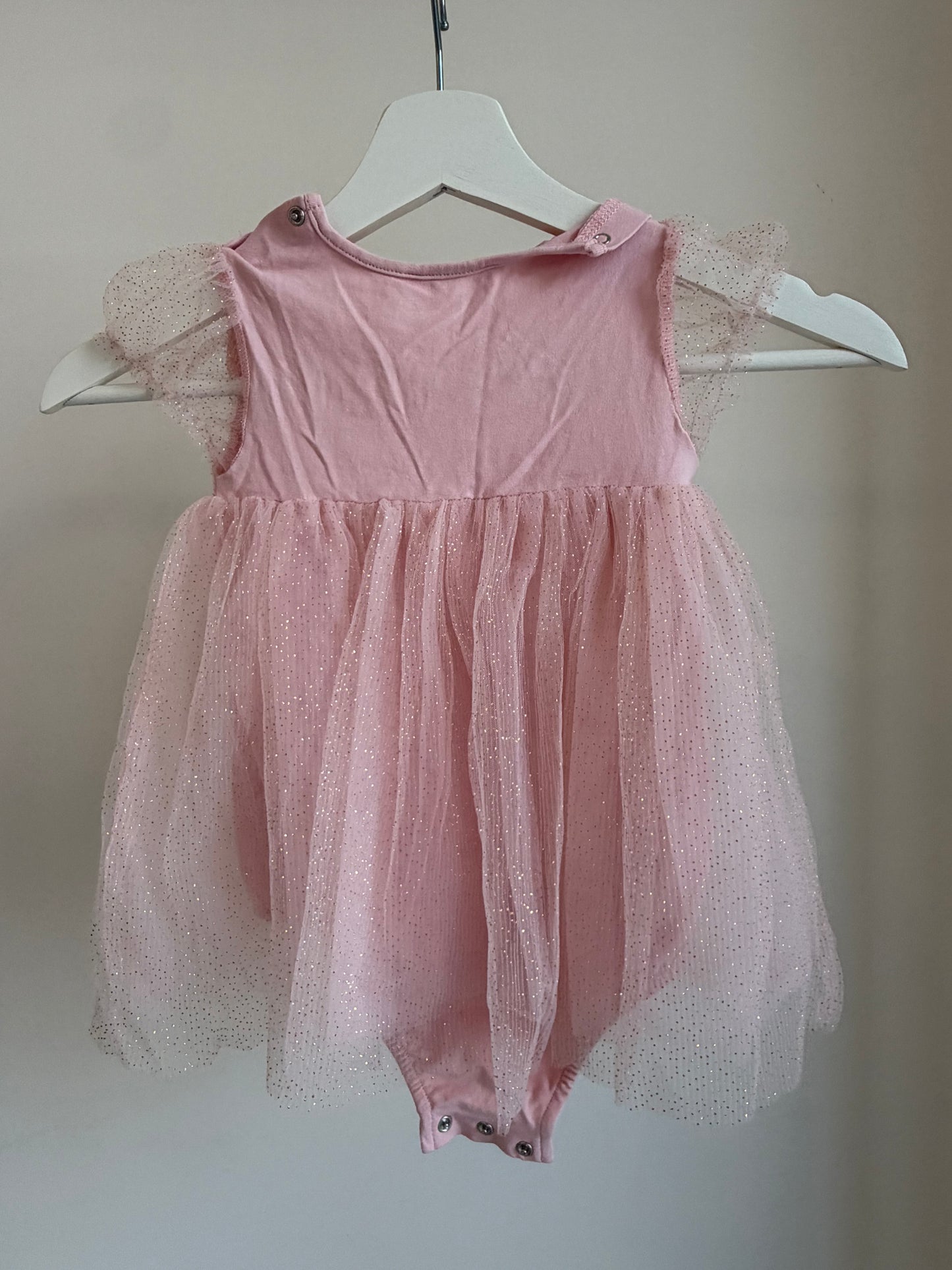 Baby Pink Tulle Ruffle Dress – Sparkle Detail (Girls)