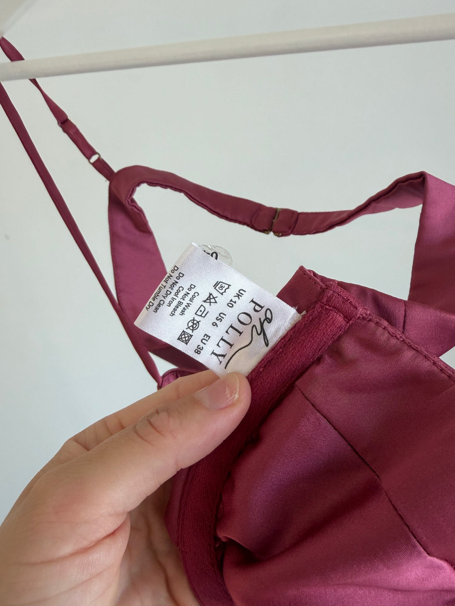 Burgundy Satin Bra – Adjustable Straps