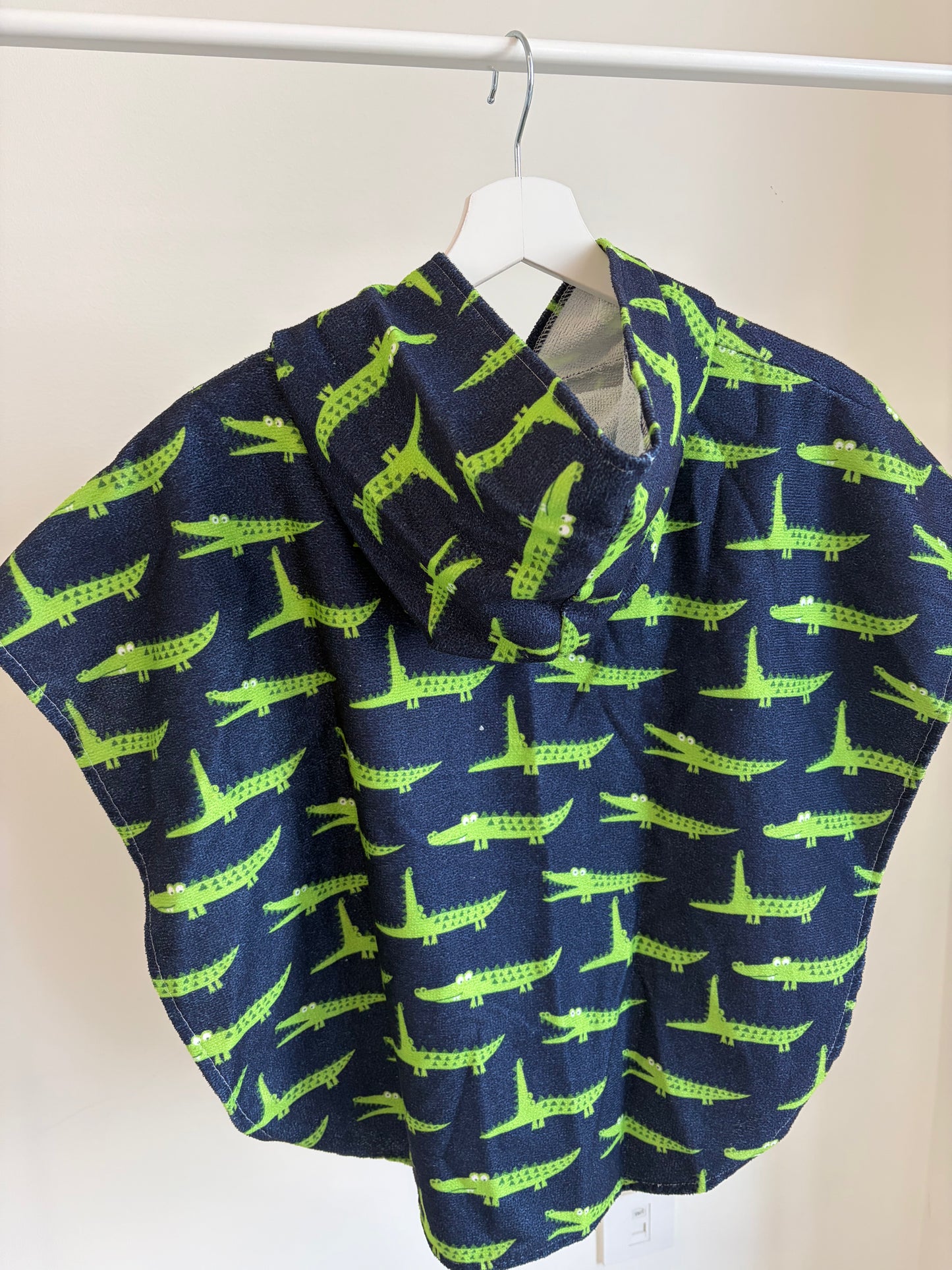 Kids Crocodile Print Hooded Poncho Towel