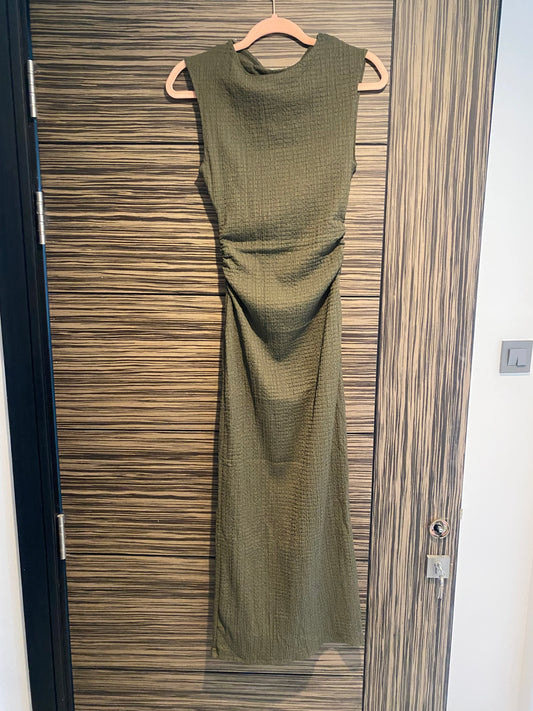 Stradivarius Dark Green Midi Body Con - M