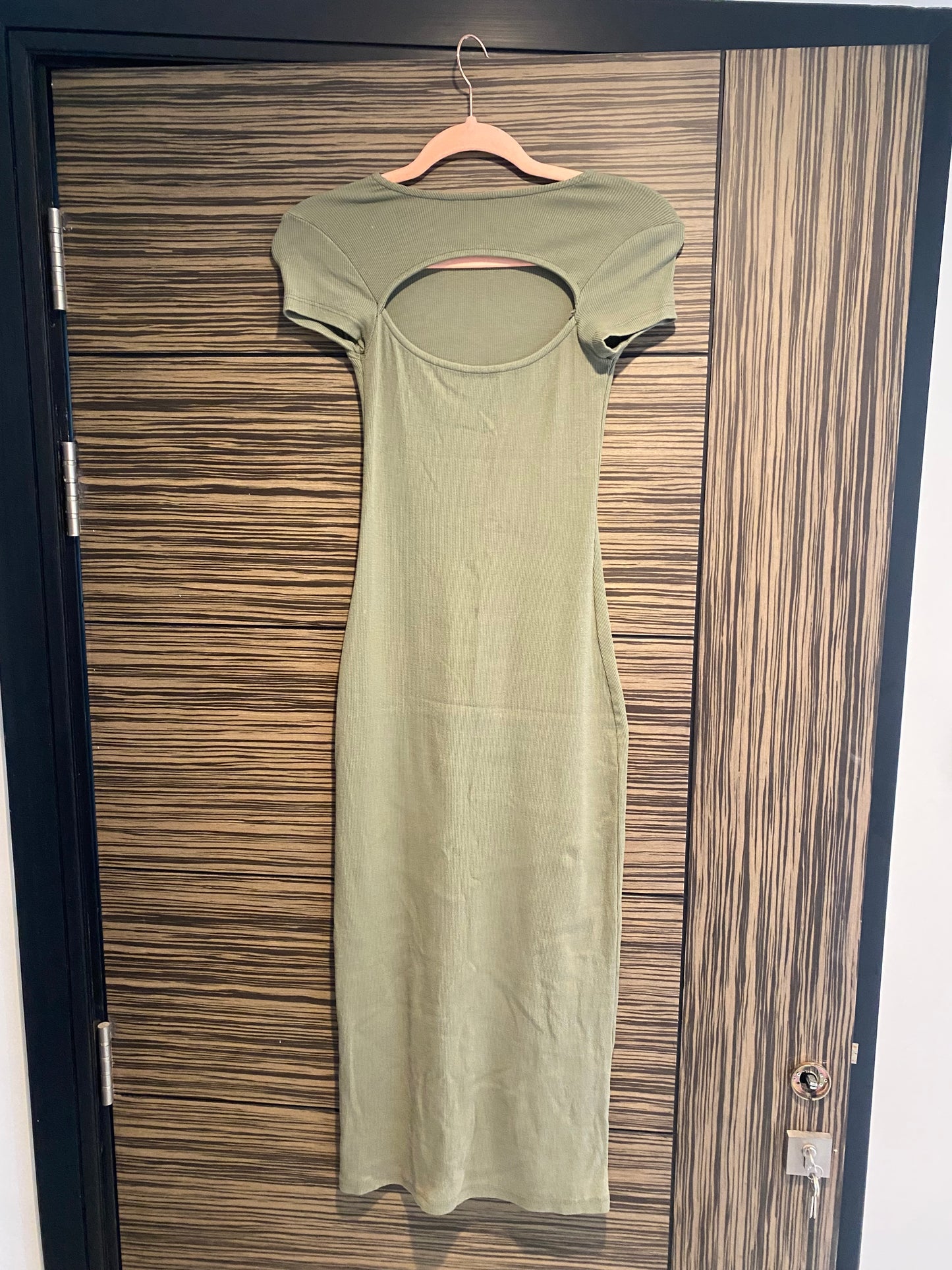 Pull & Bear Army Green BodyCon Midi - XS