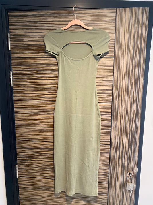 Pull & Bear Army Green BodyCon Midi - XS