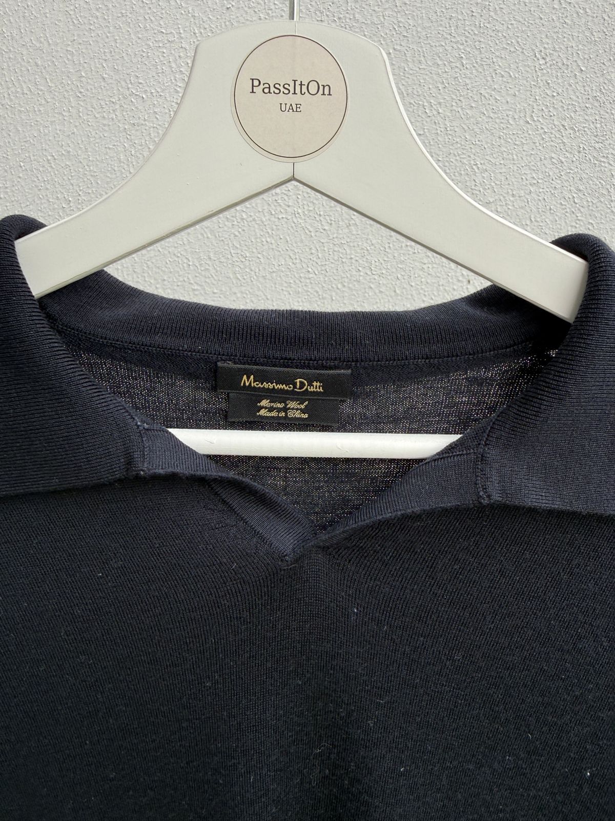 Massimo Dutti Dark Blue Knit T-Shirt