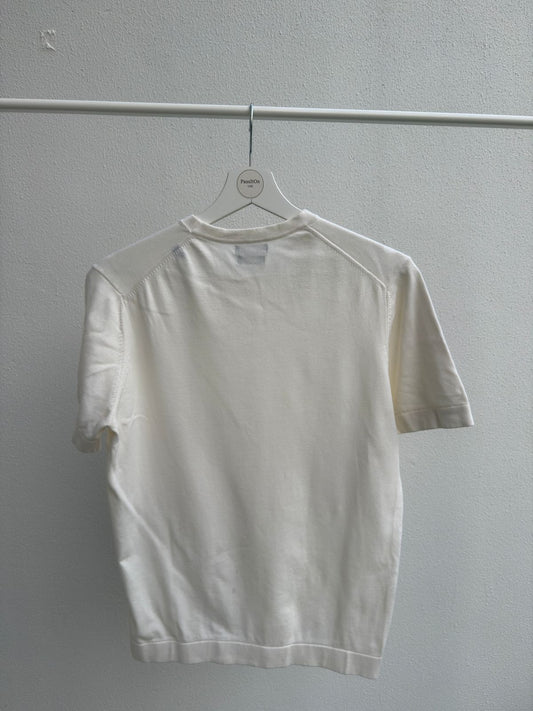 Massimo Dutti Cream T-Shirt Minimal Basic Excellent Condition