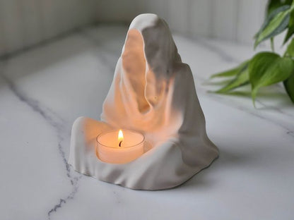 The Cloak in White- Tea Light Candle Holder