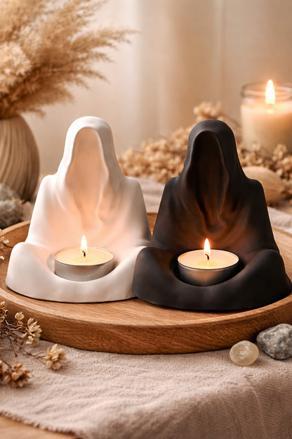The Cloak in Black- Tea Light Candle Holder