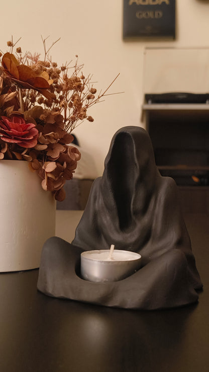 The Cloak in Black- Tea Light Candle Holder