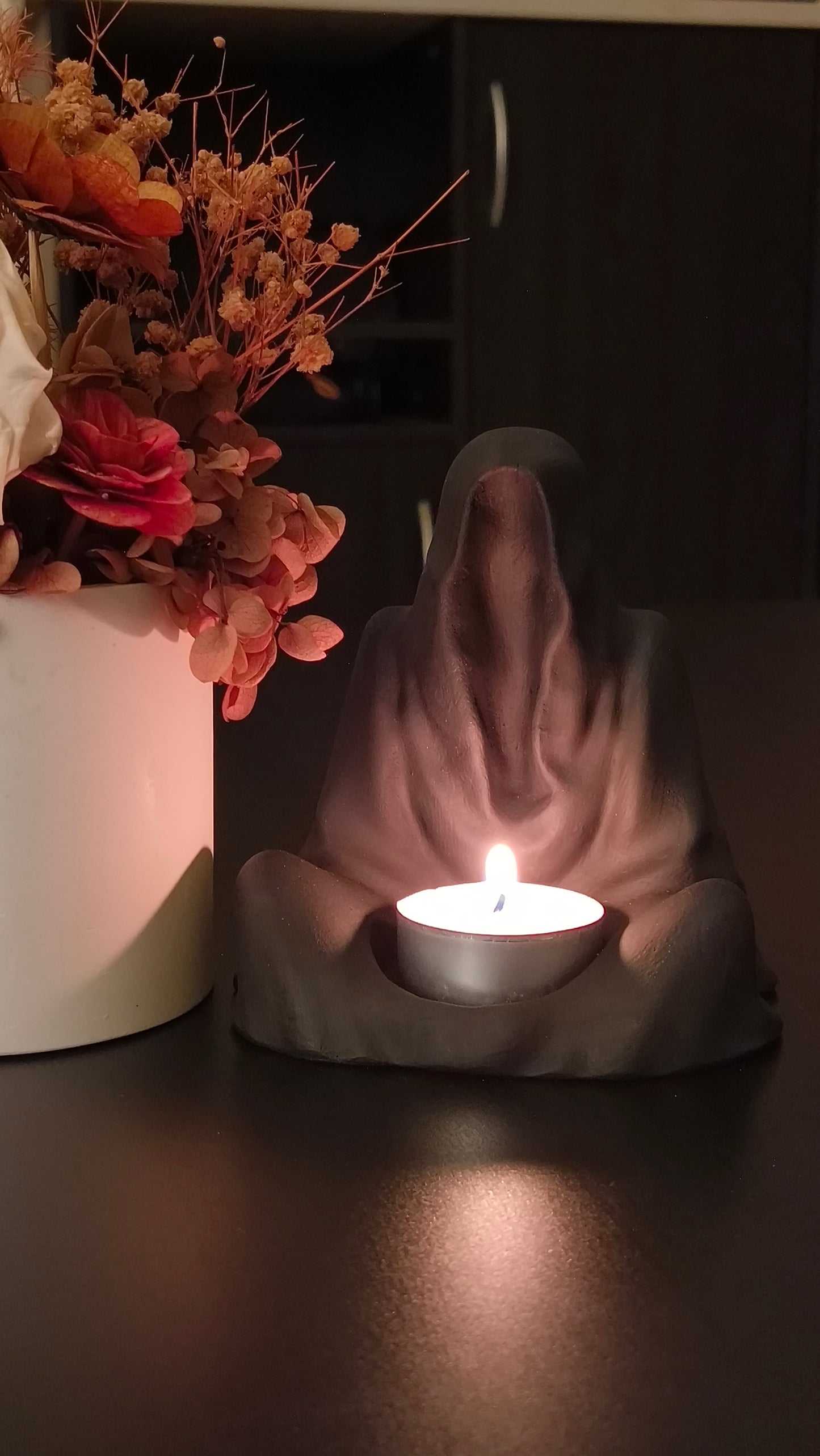 The Cloak in Black- Tea Light Candle Holder