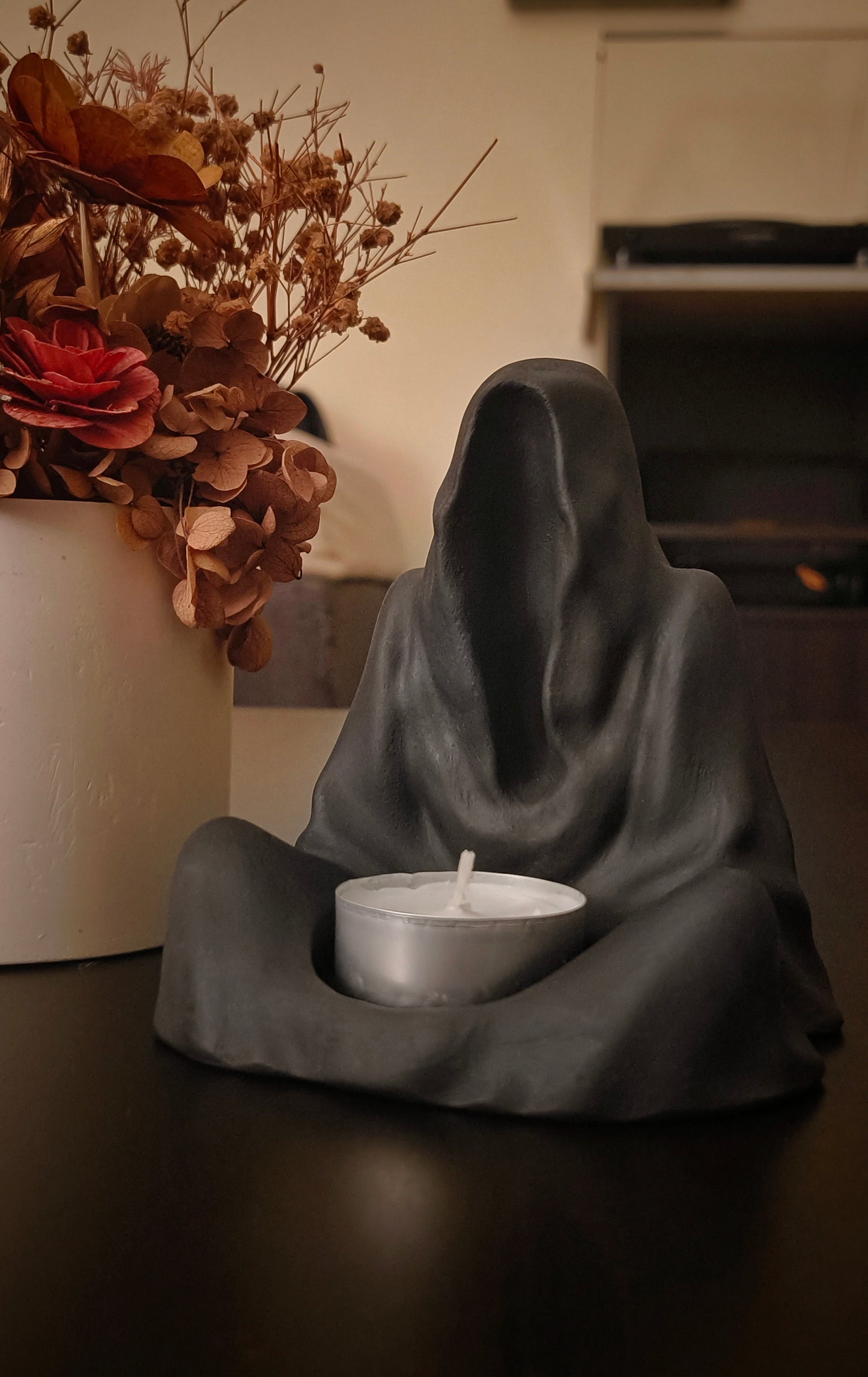 The Cloak in Black- Tea Light Candle Holder