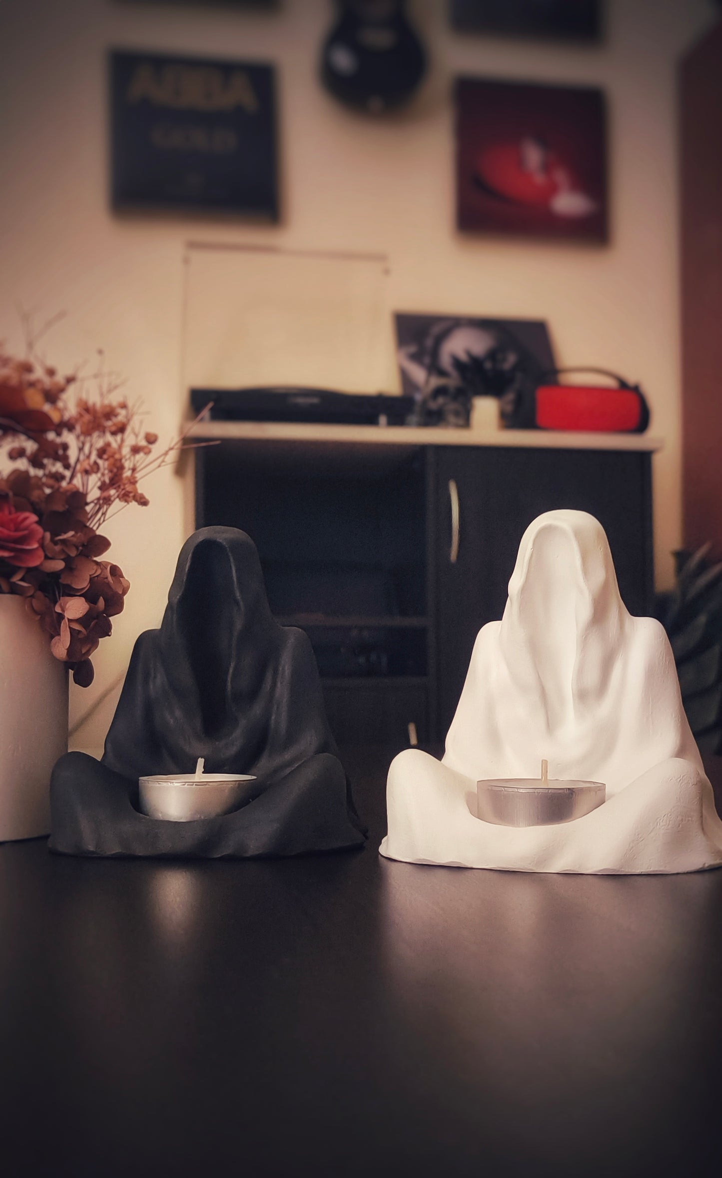 The Cloak in Black- Tea Light Candle Holder