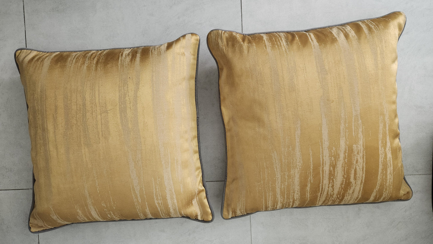 KnowHome Gold/ Yellow Decorative Cushion Covers (Set of 2)