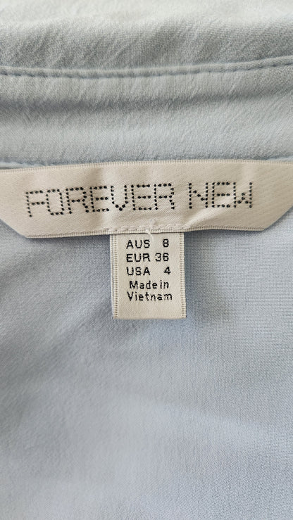 Forever New Light Blue Button-Up Blouse - Size AU 8