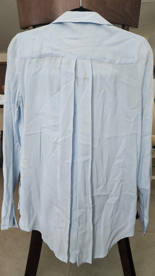 Forever New Light Blue Button-Up Blouse - Size AU 8