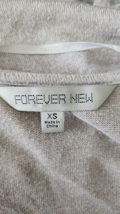 Forever New Longline Knit Cardigan - Soft Beige - Size XS