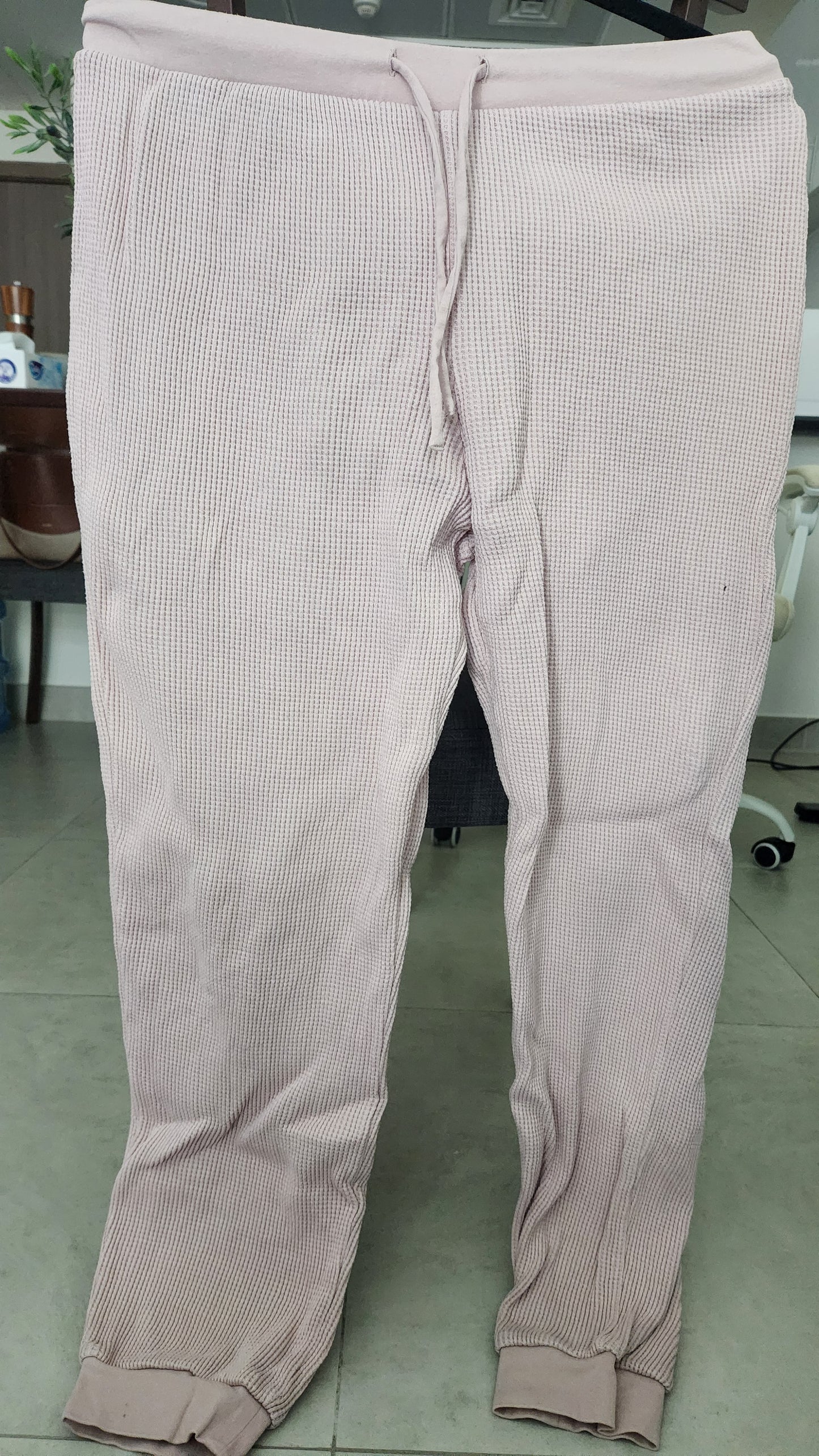 Onia Waffle Knit Lounge Set – Soft Pink (Top Small / Pants Medium)