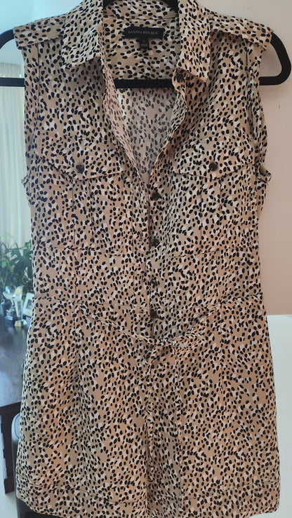 Banana Republic Animal Print Sleeveless Playsuit / Romper