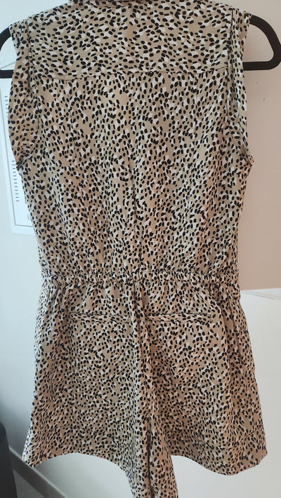 Banana Republic Animal Print Sleeveless Playsuit / Romper