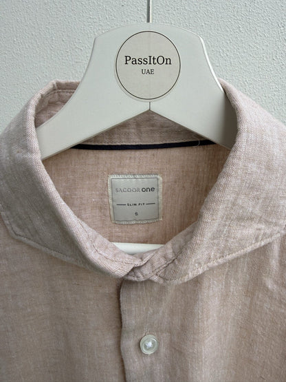 Light pink linen button-down shirt from Sacoor one