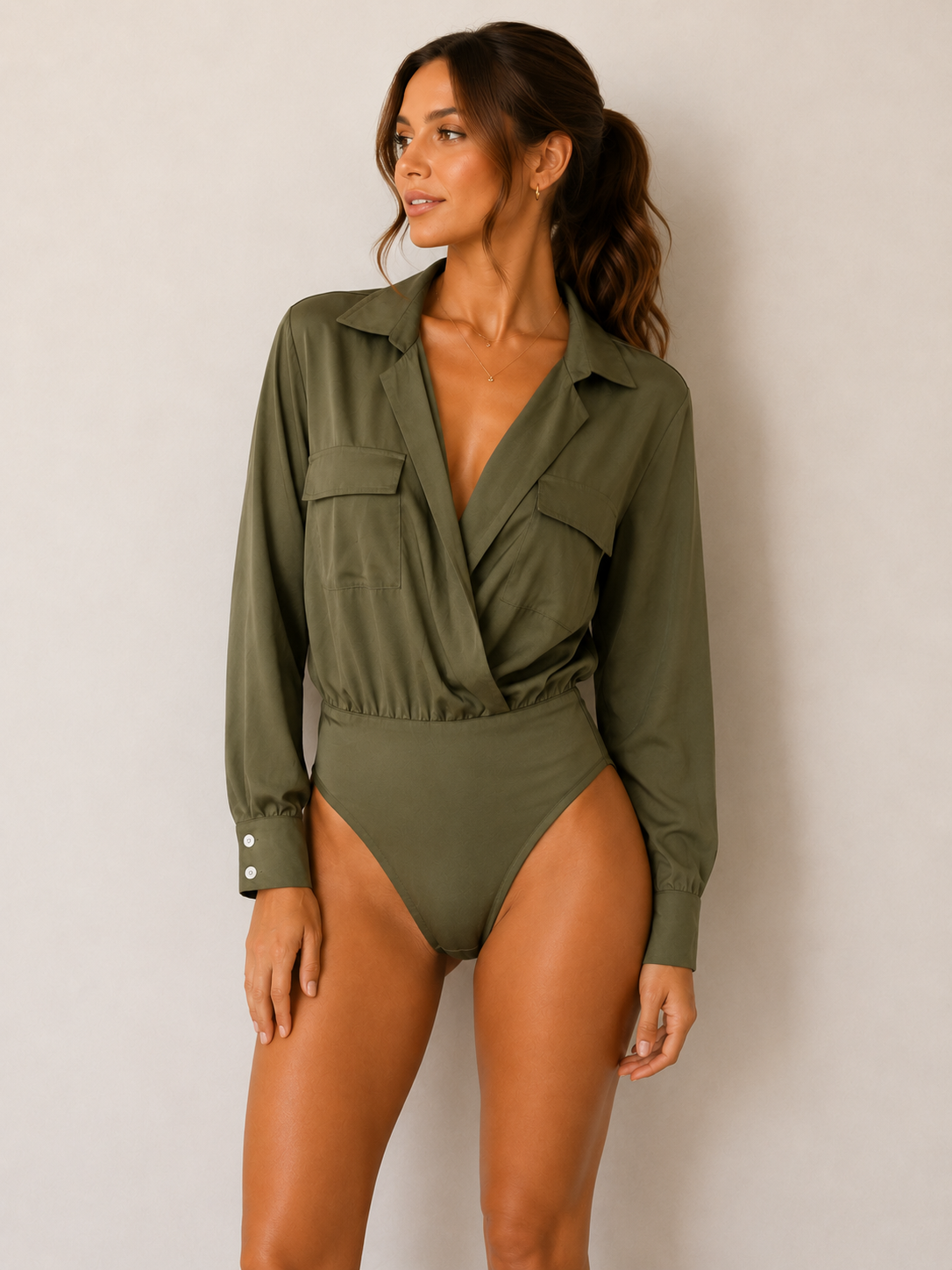 Olive Green Utility Bodysuit