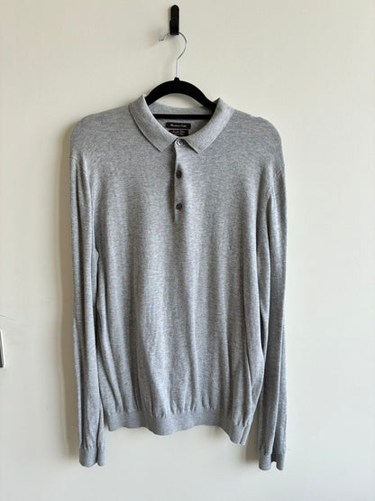 Massimo Dutti Extrafine Cotton Long-Sleeve Polo