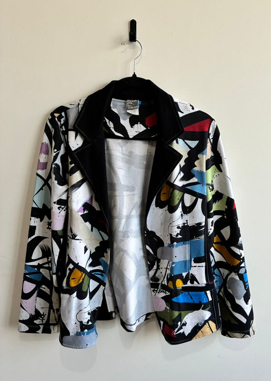 Simply Art by Dolcezza Abstract Graffiti Art Jacket – Size Small