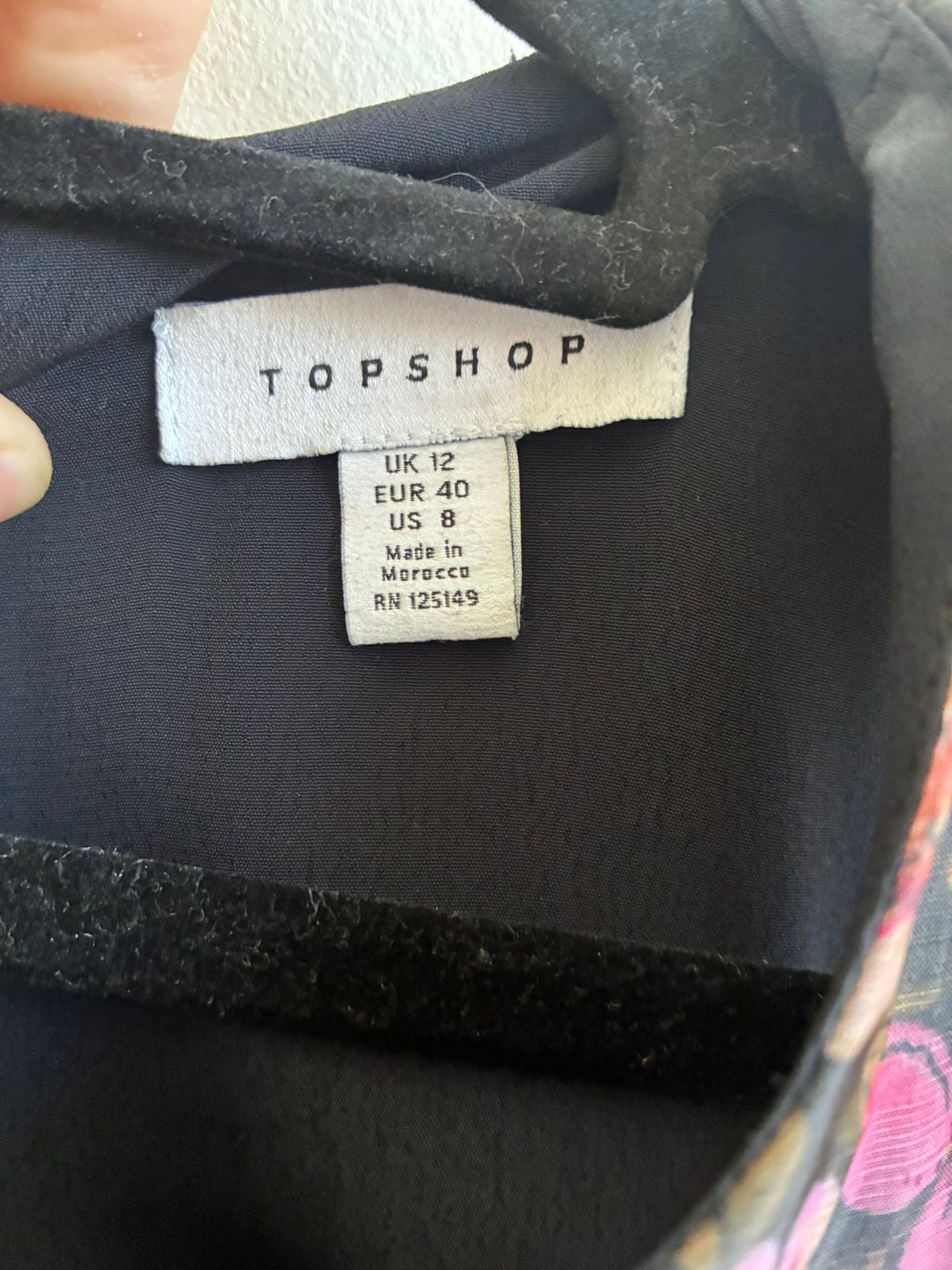 Topshop Black Floral Organza Babydoll Dress – UK 12 / EUR 40 / US 8