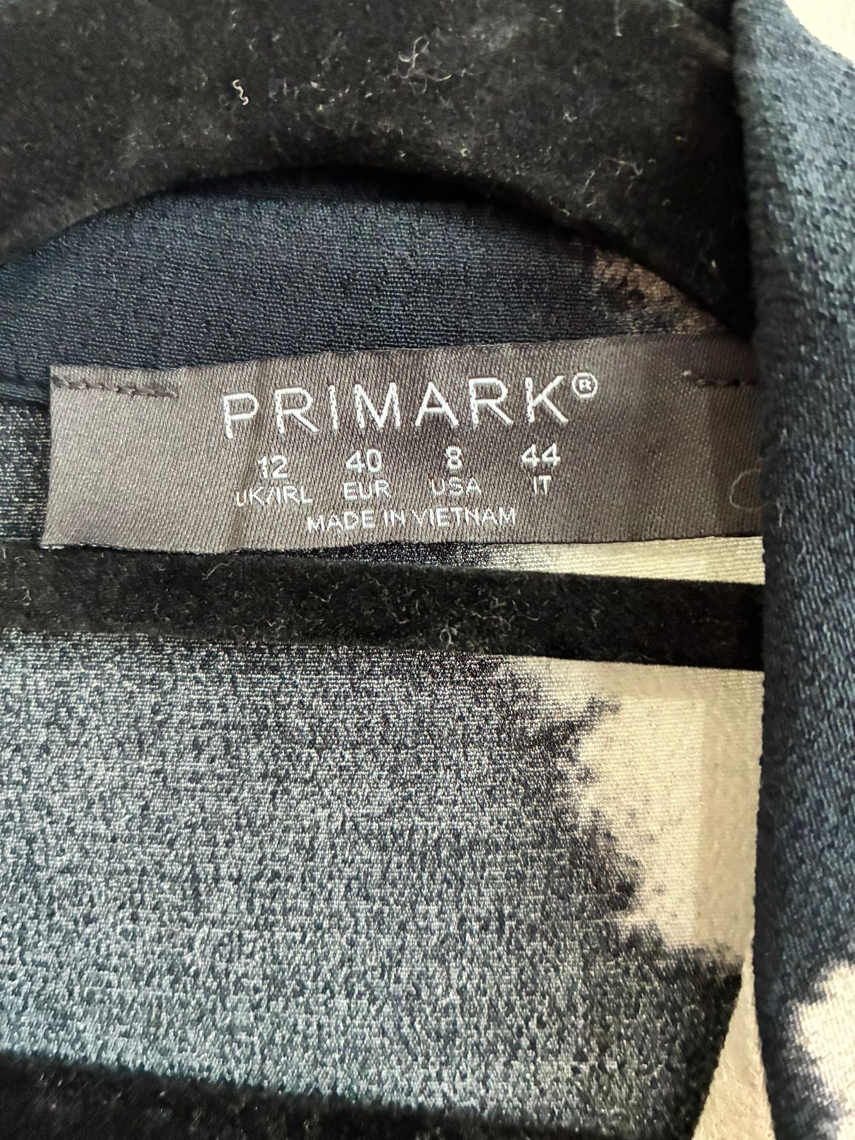Primark Black & White Abstract Ink-Blot Maxi Shirt Dress – UK 12