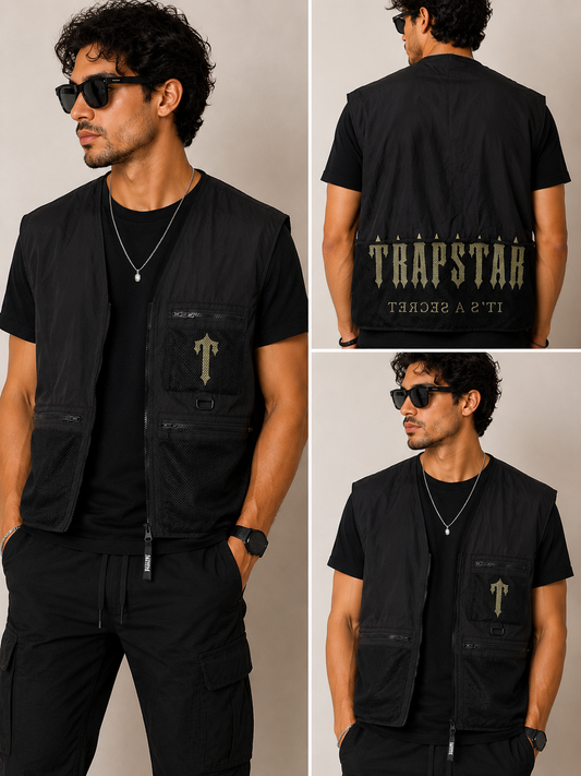 Black Trapstar utility vest in size XL