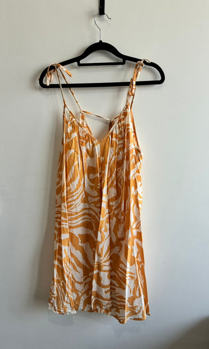 H&M Orange Zebra Print Tie-Shoulder Mini Dress – Size M