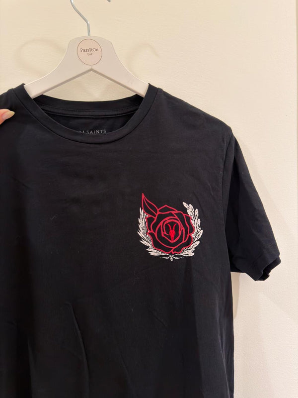 All saints black top with rose