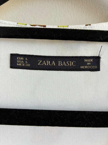 Zara Basic White Floral Racerback Midi Dress – Size L