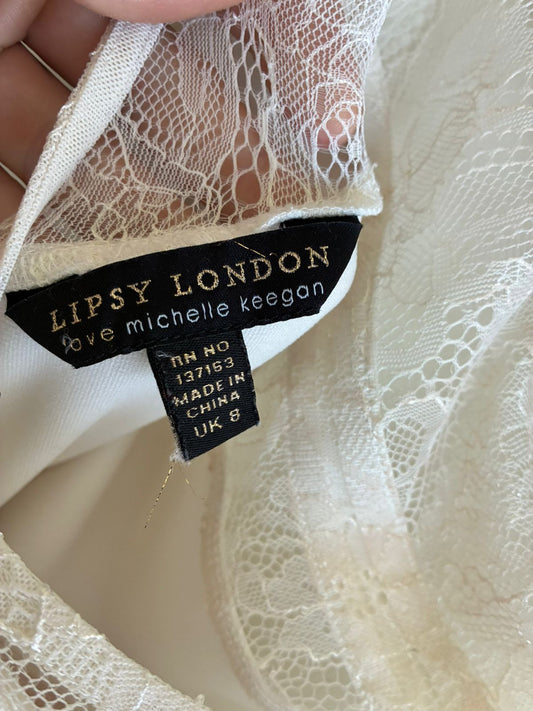 Lipsy London Michelle Keegan Ivory Lace Bodycon Dress