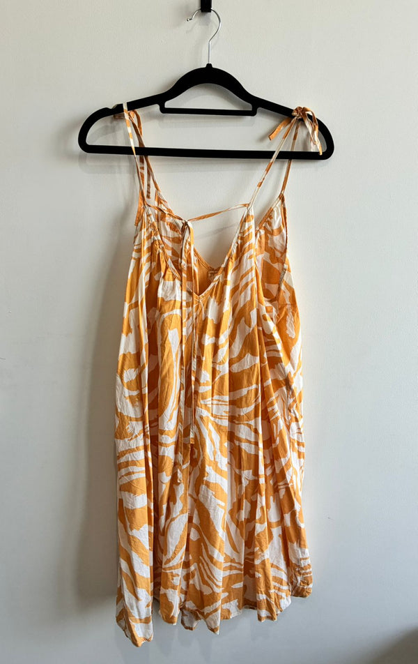 H&M Orange Zebra Print Tie-Shoulder Mini Dress – Size M