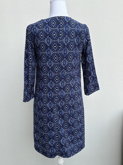 Esprit Blue Geometric Print Shift Dress – UK 8