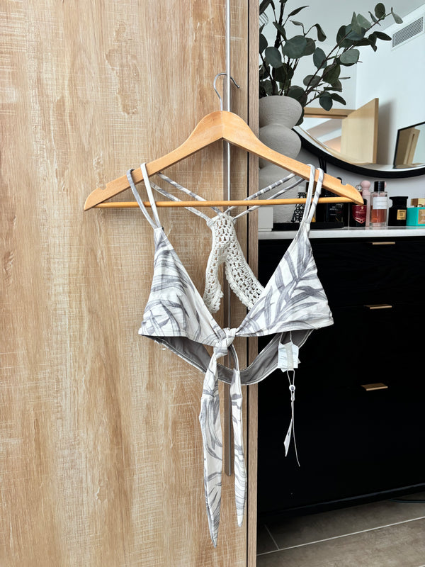 NEW RipCurl Crochet Bikini / Gym Tie-Front Top