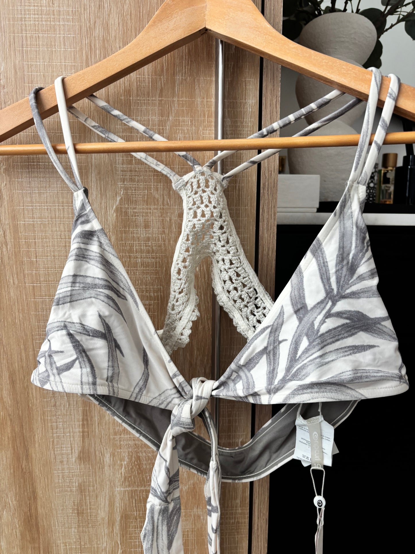 NEW RipCurl Crochet Bikini / Gym Tie-Front Top