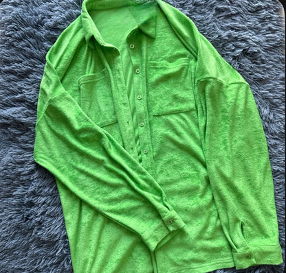 Pretty Little Thing Green Towel Bikini, Shirt and Pants