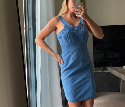 Reiss blue fitted dress