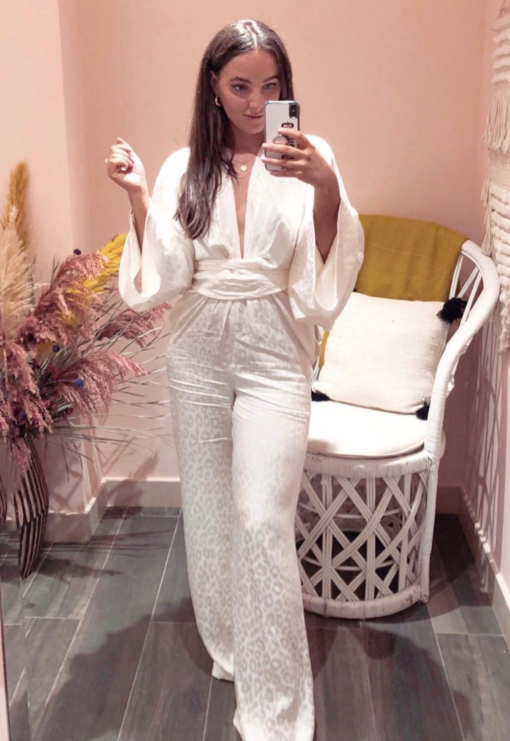 Rat & Boa White Kimono Jumpsuit