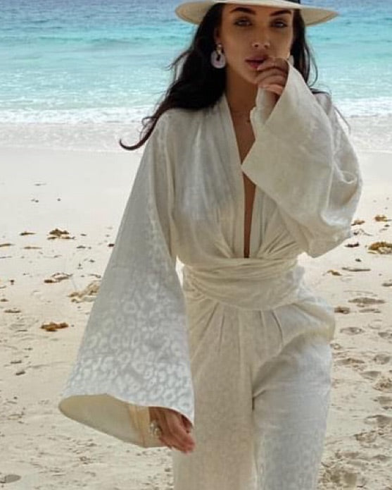 Rat & Boa White Kimono Jumpsuit