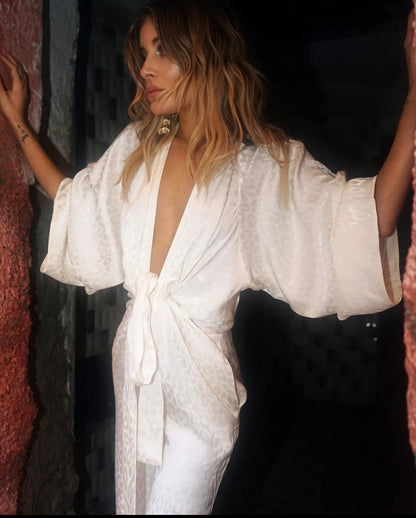 Rat & Boa White Kimono Jumpsuit